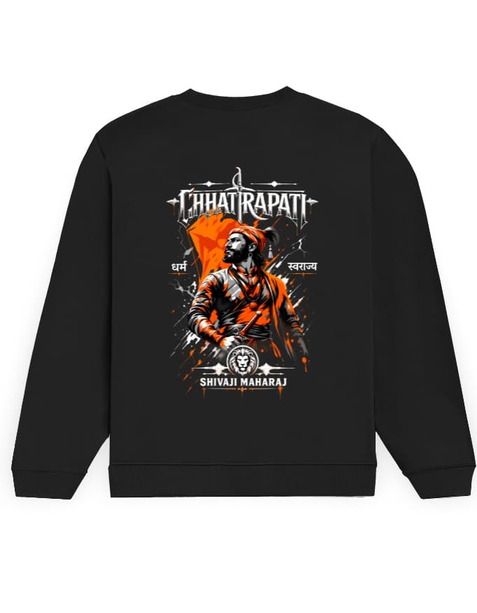 Aviders™ | Unisex Sweatshirt Puff Whit Printed | Chhatrapati Shivaji Maharaj