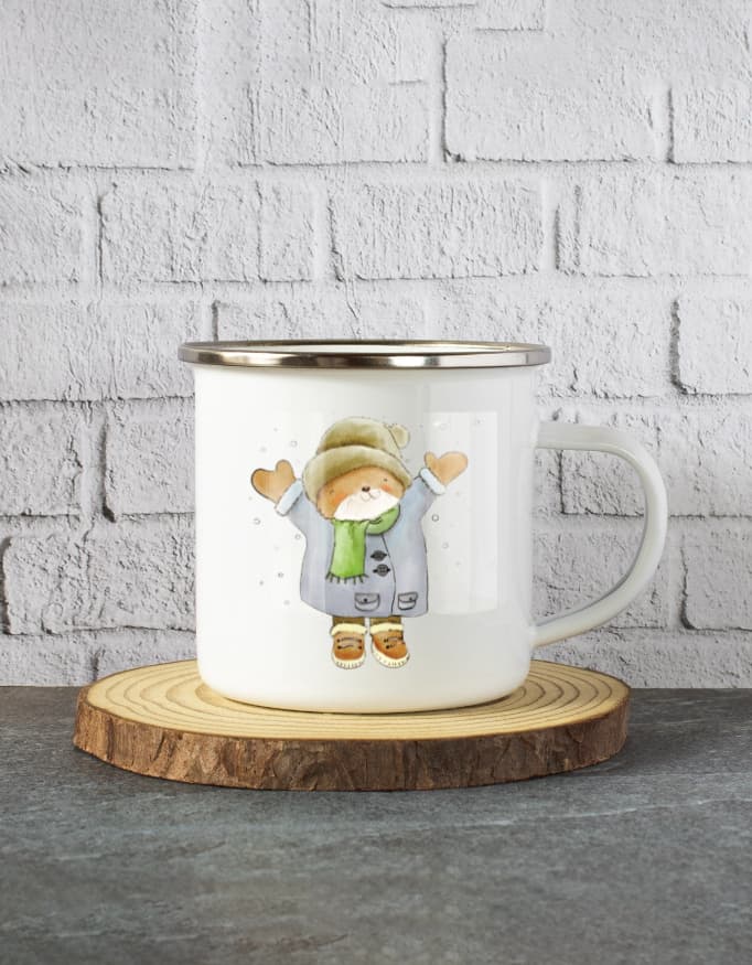 WhiteAviders-Mugs-stainless steel with a sleek Silver rim Enamel Mugs