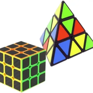 AVIDERS™ Speed Cube Combo Set Featuring a 3x3x3 Cube and Pyraminx Pyramid Triangle High-Speed Stickerless Puzzle, Perfect for Kids