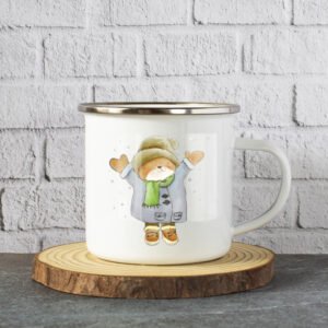 WhiteAviders-Mugs-stainless steel with a sleek Silver rim Enamel Mugs