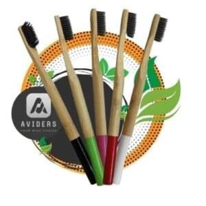 AVIDERS™ Wooden Round Handle Bamboo Toothbrush – Wholesale Only